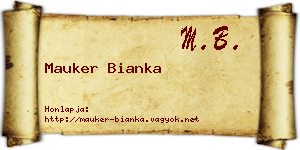 Mauker Bianka névjegykártya